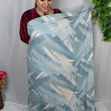 Sky Blue Abstract Crepe Fabric