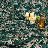2 Piece Emerald Green Embroidered Net Fabric