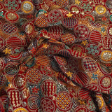 Deep Red heavy Embroidered Georgette Fabric