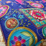 قماش مطبوع بنمط فن البوب ​​متعدد الألوان باللون الأزرق الملكي