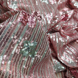 Opulent Blush Sequin Fabric on Soft Net