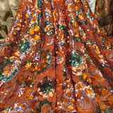 Burnt Marigold Sequin Net Fabric