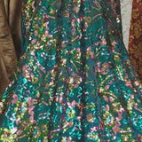 Regal Emerald Sequin Couture Fabric