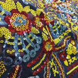 Imperial Navy Multicolour Sequin Net