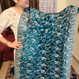 Deep Navy Blue Georgette Embroidered Saree