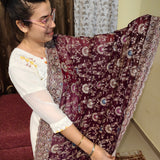 Royal Purple Georgette Embroidered Indian Saree