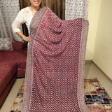Deep Maroon Heavy Embroidery handwork Georgette Indian Saree