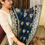 Midnight Blue Georgette Indian handwork Saree