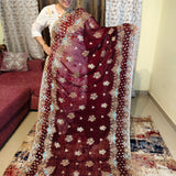 Rich Maroon Georgette Indian Saree