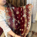 Rich Maroon Georgette Indian Saree