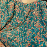 Opulent Turquoise Embellished Tissue Fabric