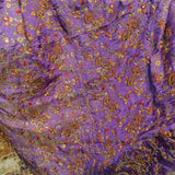 Opulent Purple Embellished Organza Fabric