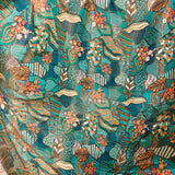 قماش حريري جاكار بلون الفيروز النابض بالحياة