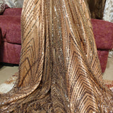 Champagne Gold Satin backed Net fabric