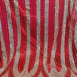 Hot Pink Sequin Net handwork with Satin silk fabric