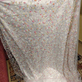 Pearl Ivory & Pastel Garden Embroidered Net Fabric