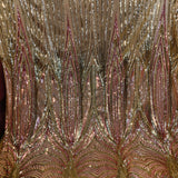 Ivory Net with Gold and Rose Couture Sequin Work