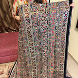 Midnight Black & Multicolour Heritage Embroidered Velvet Fabric