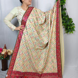 Ivory Embroidered Georgette Saree