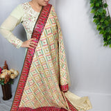 Ivory Embroidered Georgette Saree
