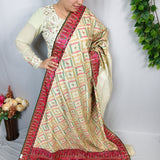 Ivory Embroidered Georgette Saree