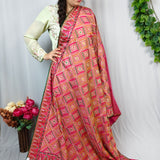 Rose Pink Embroidered Georgette Saree