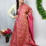 Rose Pink Embroidered Georgette Saree