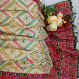 Ivory Embroidered Georgette Saree