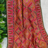 Rose Pink Embroidered Georgette Saree