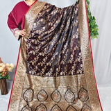 Royal Burnt Orange Gold Banaras Silk Saree