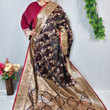 Royal Burnt Orange Gold Banaras Silk Saree