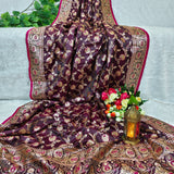 Royal Plum Gold Banarasi Silk Saree