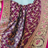 Royal Plum Gold Banarasi Silk Saree
