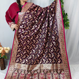 Royal Plum Gold Banarasi Silk Saree
