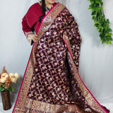Royal Plum Gold Banarasi Silk Saree