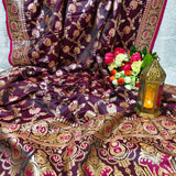 Royal Plum Gold Banarasi Silk Saree
