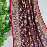 Royal Plum Gold Banarasi Silk Saree