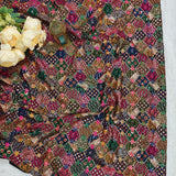 Black Multicolor Embroidered Georgette Fabric