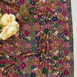 Black Multicolor Embroidered Georgette Fabric
