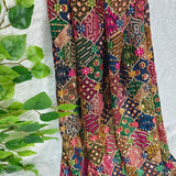 Black Multicolor Embroidered Georgette Fabric