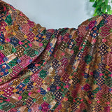 Black Multicolor Embroidered Georgette Fabric