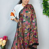 Black Multicolor Embroidered Georgette Fabric