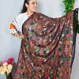 Black Multicolor Embroidered Georgette Fabric