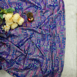 Royal Blue Ornamental Jacquard Fabric