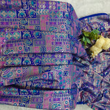 Royal Blue Ornamental Jacquard Fabric