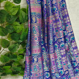 Royal Blue Ornamental Jacquard Fabric