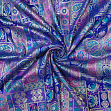 Royal Blue Ornamental Jacquard Fabric