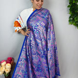 Royal Blue Ornamental Jacquard Fabric