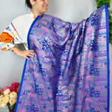 Royal Blue Ornamental Jacquard Fabric