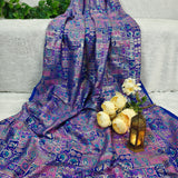 Royal Blue Ornamental Jacquard Fabric